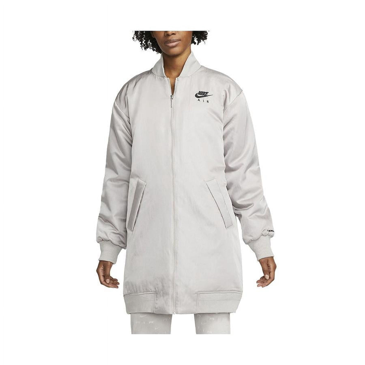 Nike Air Therma-FIT Bomber Jacket Womens Active Hoodies Size S, Color: Grey/Black