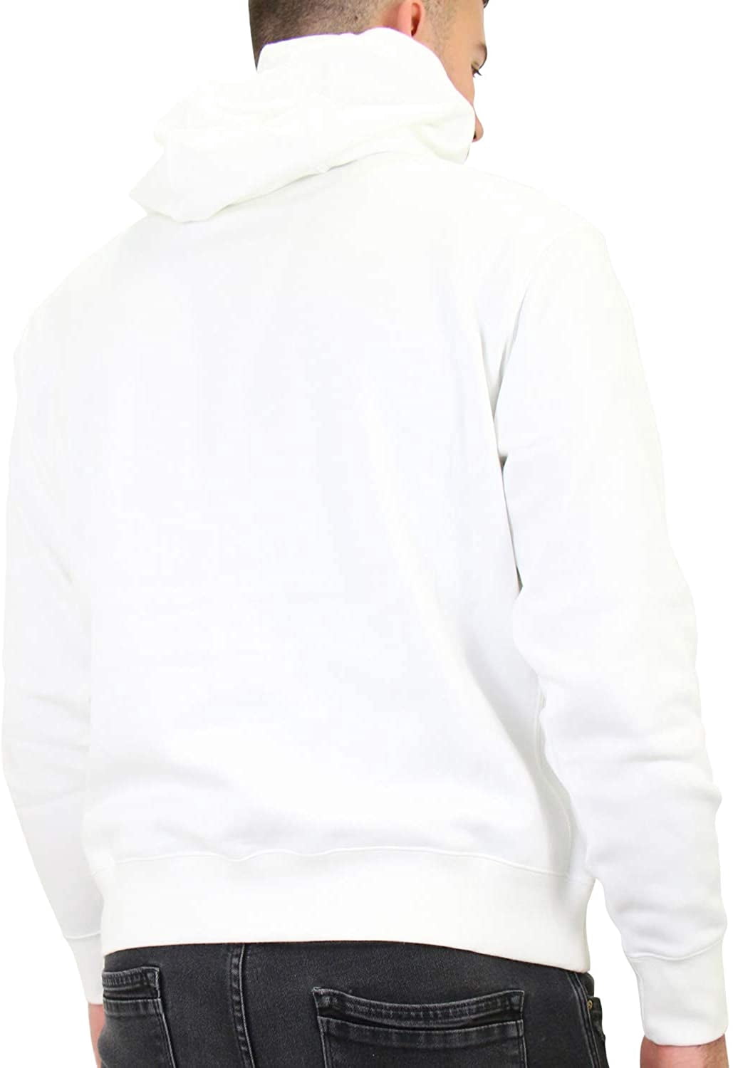 Nike Mens Pullover Fleece Club Hoodie Large White/White/Black