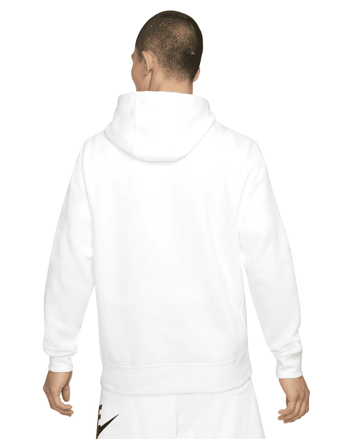 Men's Nike Sportswear White/Black Club Fleece Full-Zip Hoodie (BV2645 100) - XL