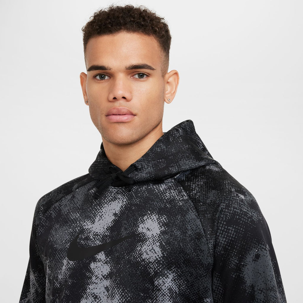 Men's Nike Therma-FIT Camo Versatile Pullover Hoodie Color: Black Size: M