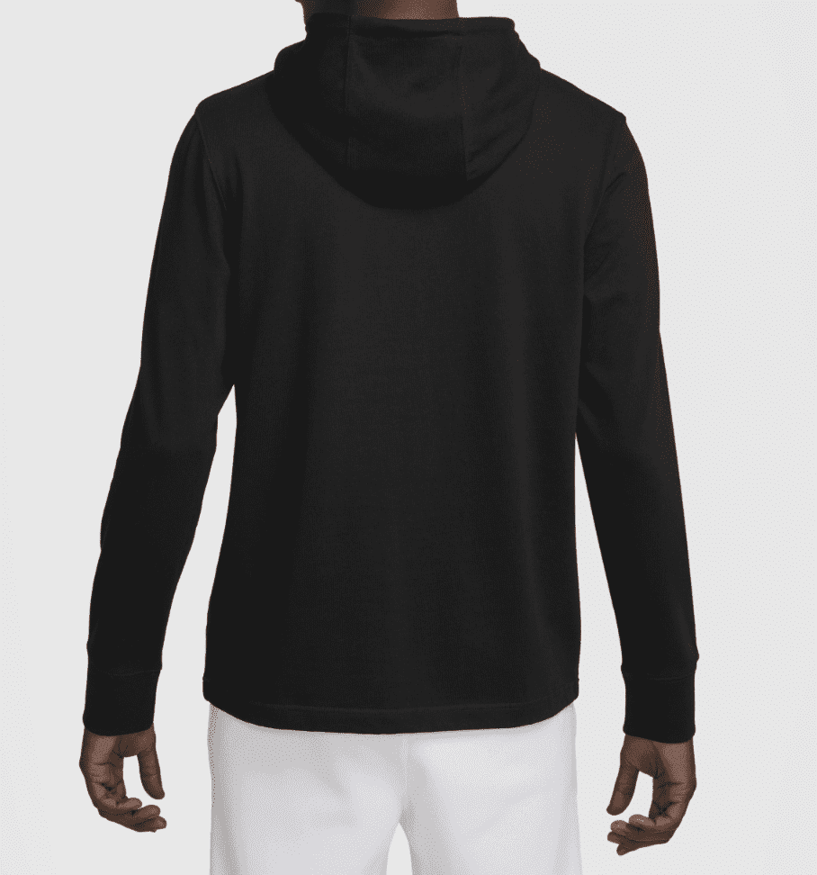 Men's Nike Club Pull-Over Knit Hoodie Black Size: Medium