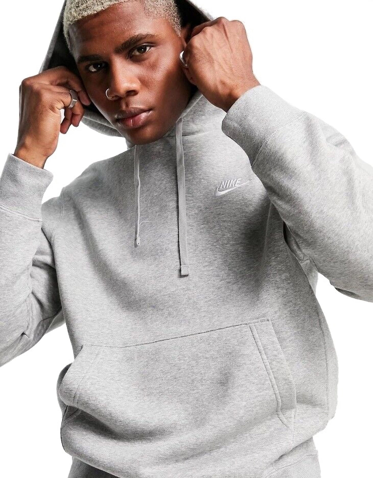 Mens Sweater Medium Front Pocket Embroidered Hooded M