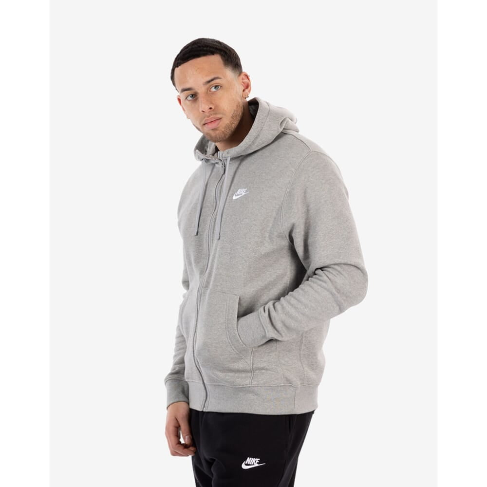 Nike Men's Sportswear Club Fleece Full Zip Hoodie, Fleece Zip-Up Hoodie Men, Midnight Navy/Midnight Navy/White, XL