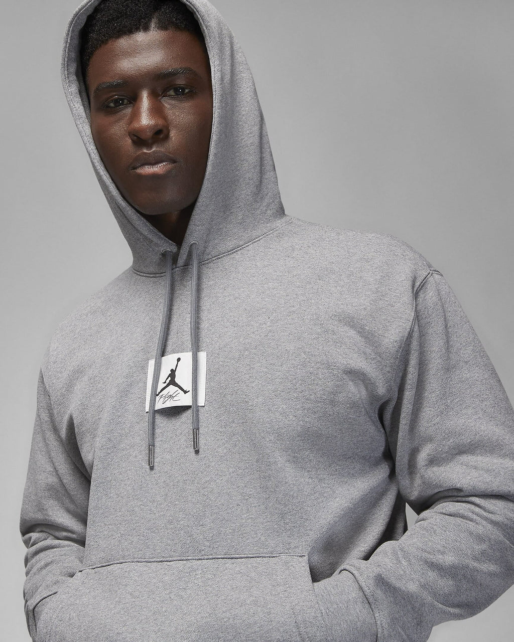 Nike Jordan Fleece Pullover Hoodie Grey DQ7338-091 Men's Size S Standard Fit
