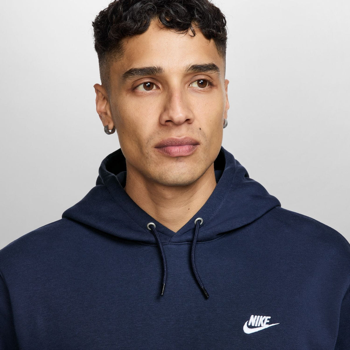 Men's Nike Club Pull-Over Fleece Hoodie Color: Dark Grey Heather Size: M