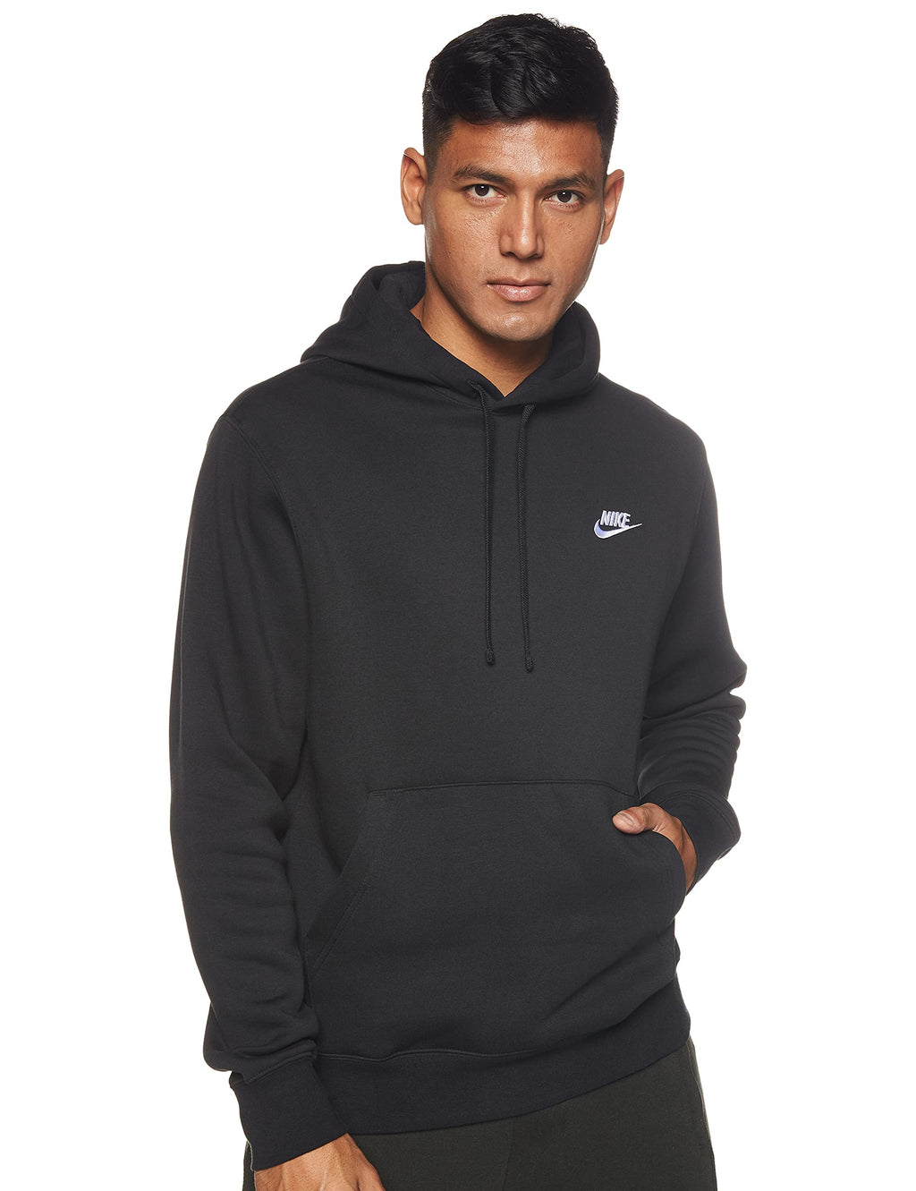 Mens Sweater Medium Front Pocket Embroidered Hooded M