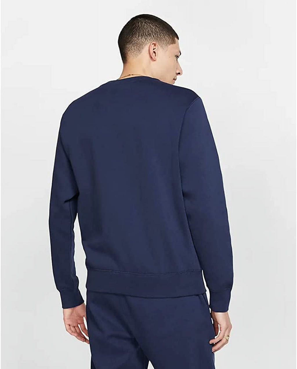 Nike Sportswear Club Fleece Men's Crew Color: Midnight Navy/White Size: S