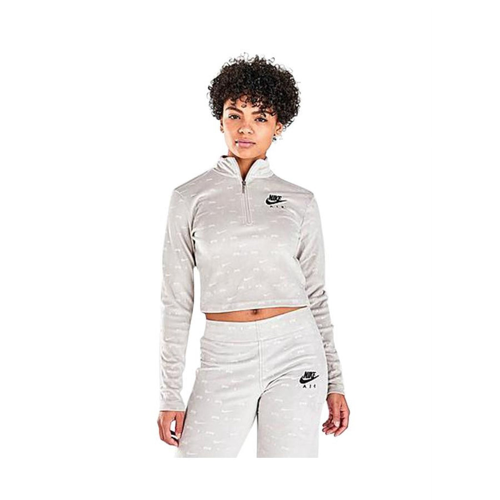 Nike Air Velour Quarter-Zip Long-Sleeve Womens Active Sweaters Size XS, Color: Grey