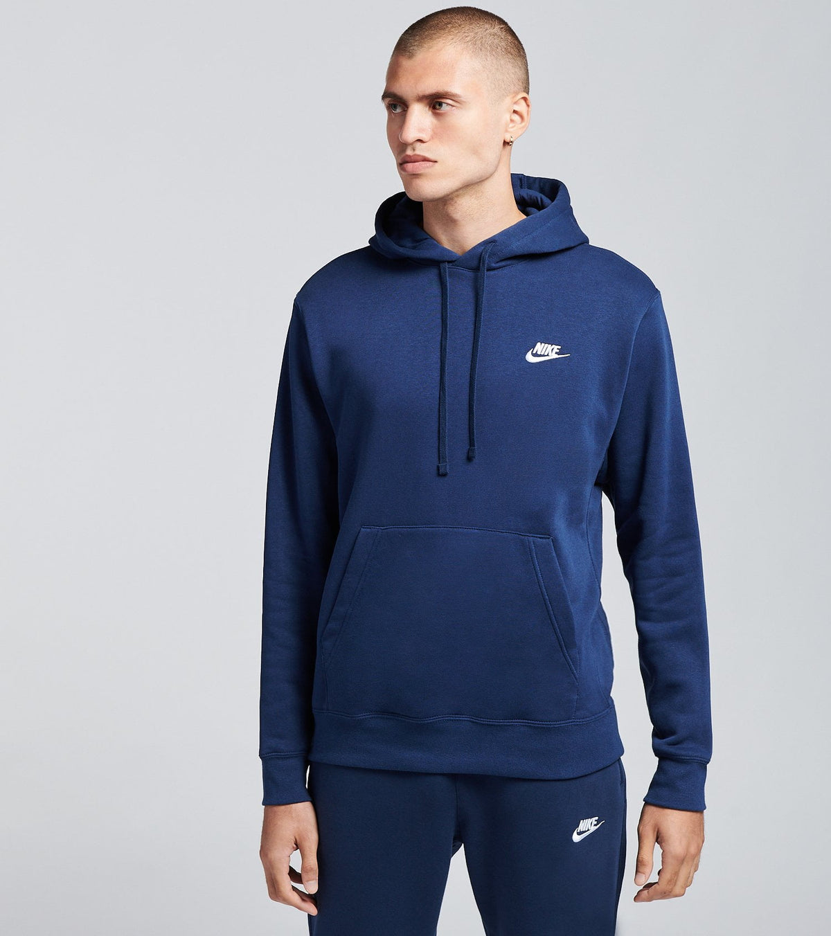 Mens Sweater Medium Front Pocket Embroidered Hooded M