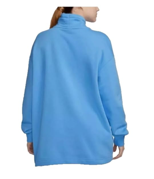Nike Women's Sportswear Club Fleece Oversized Mock-Neck Sweatshirt - University Blue/white