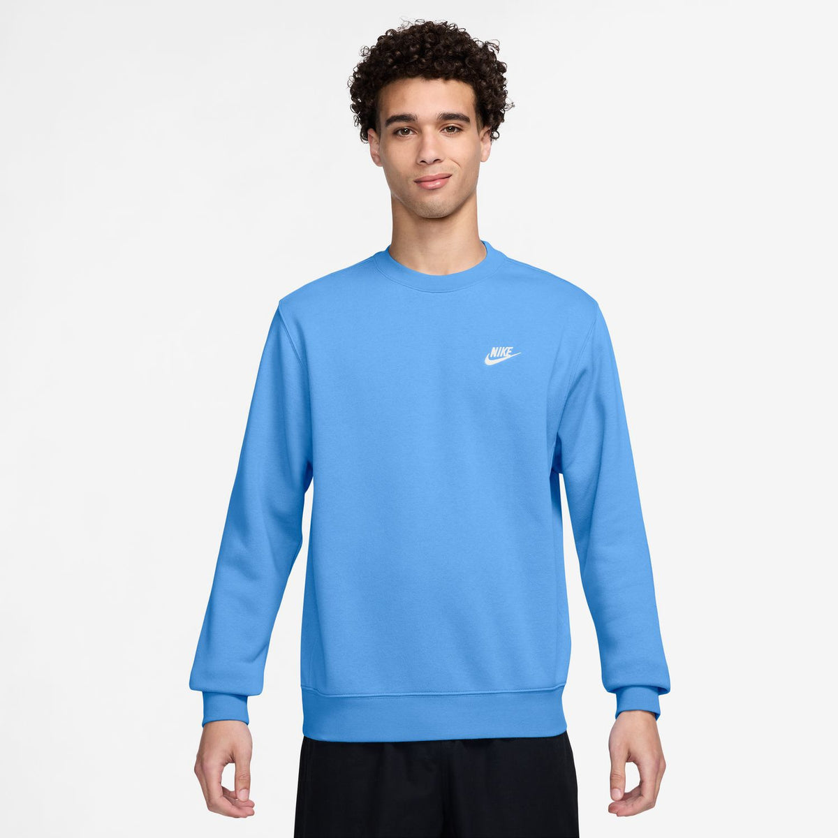 Men's Nike Club Fleece Crew Color: University Blue Size: M