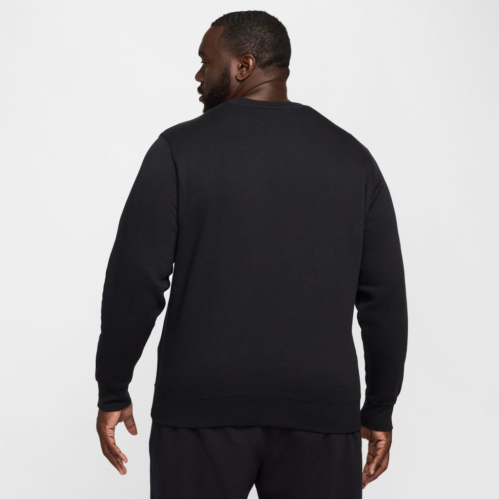 Men's Nike Club Fleece Crew Color: White Black Size: XXL
