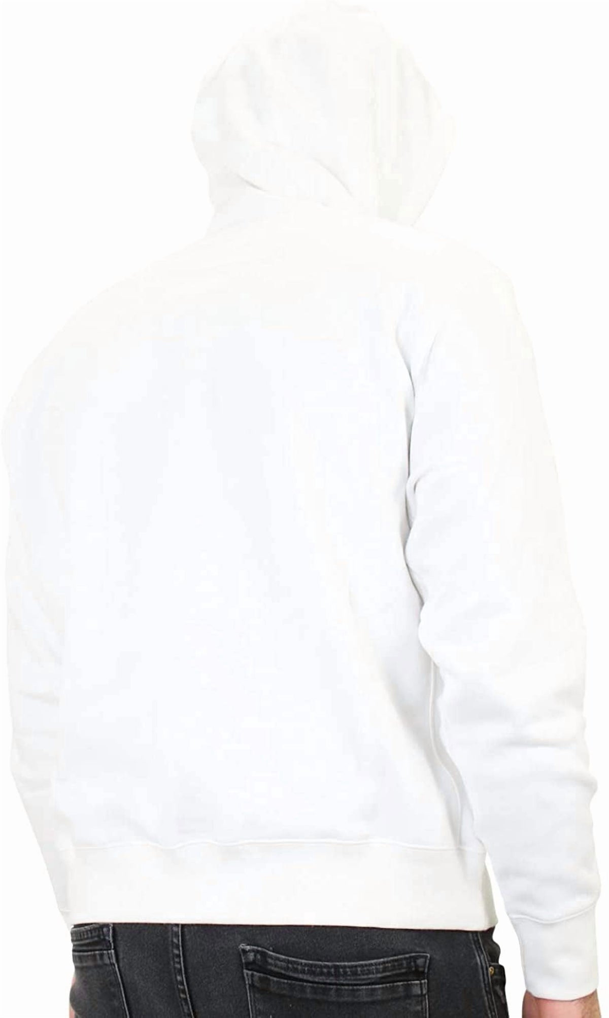 Nike Mens Pullover Fleece Club Hoodie Large White/White/Black