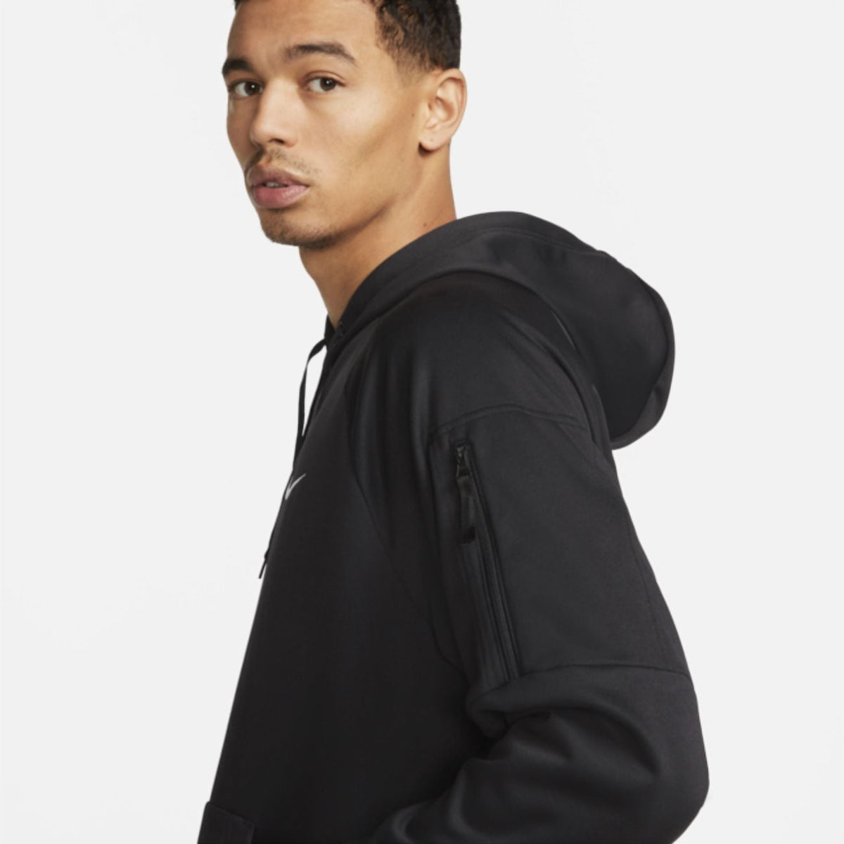 Nike Men's Therma-fit Long-Sleeve Logo Hoodie Sweatshirt black white XXL