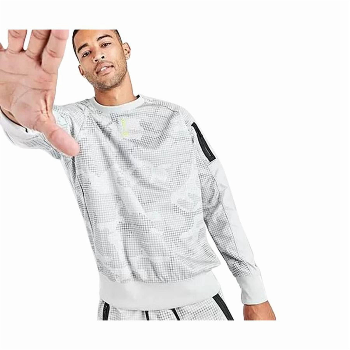 Nike Sportswear Air Max Camo Crewneck Mens Active Sweaters Size M, Color: Grey/White