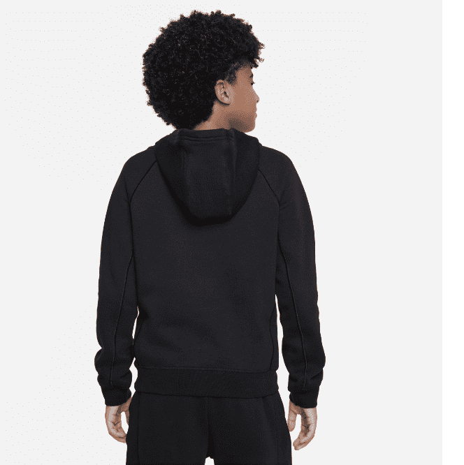 Nike Air Big Kids Logo-Print Brushed Fleece Hoodie - Black