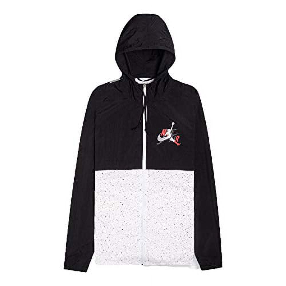 Jordan Mashup Jumpman Classics Windrunner Mens Active Hoodies Size Xxl, Color: Black/White