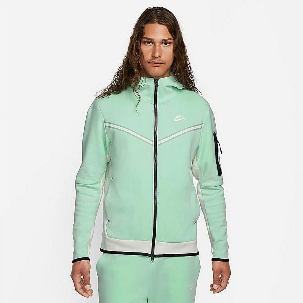 Nike Sportswear Alligator/Medium Olive/Black Tech Fleece Full-Zip Hoodie (CU4489 334) - S