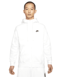 Men's Nike Sportswear White/Black Club Fleece Full-Zip Hoodie (BV2645 100) - XL