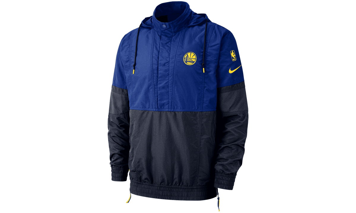 NIKE MENS NBA Golden State Warriors Hooded Pullover Jacket "Blue" AH4333 495 AH4333 495 from Stadium Goods