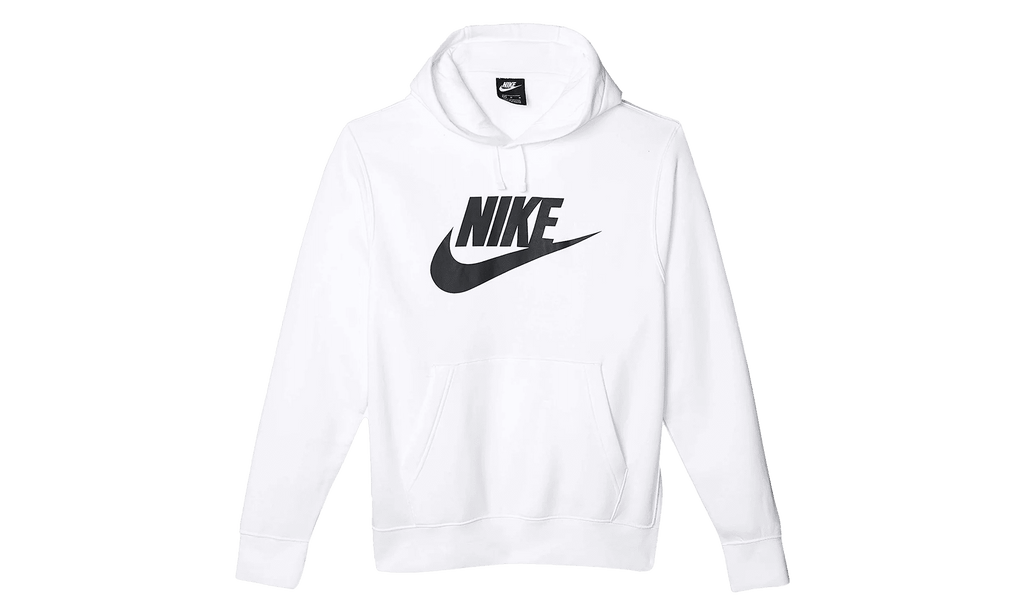 NIKE MENS Sportswear Club Fleece Graphic Pullover Hoodie "White / White-Black" BV2973 100 BV2973 100 from Stadium Goods