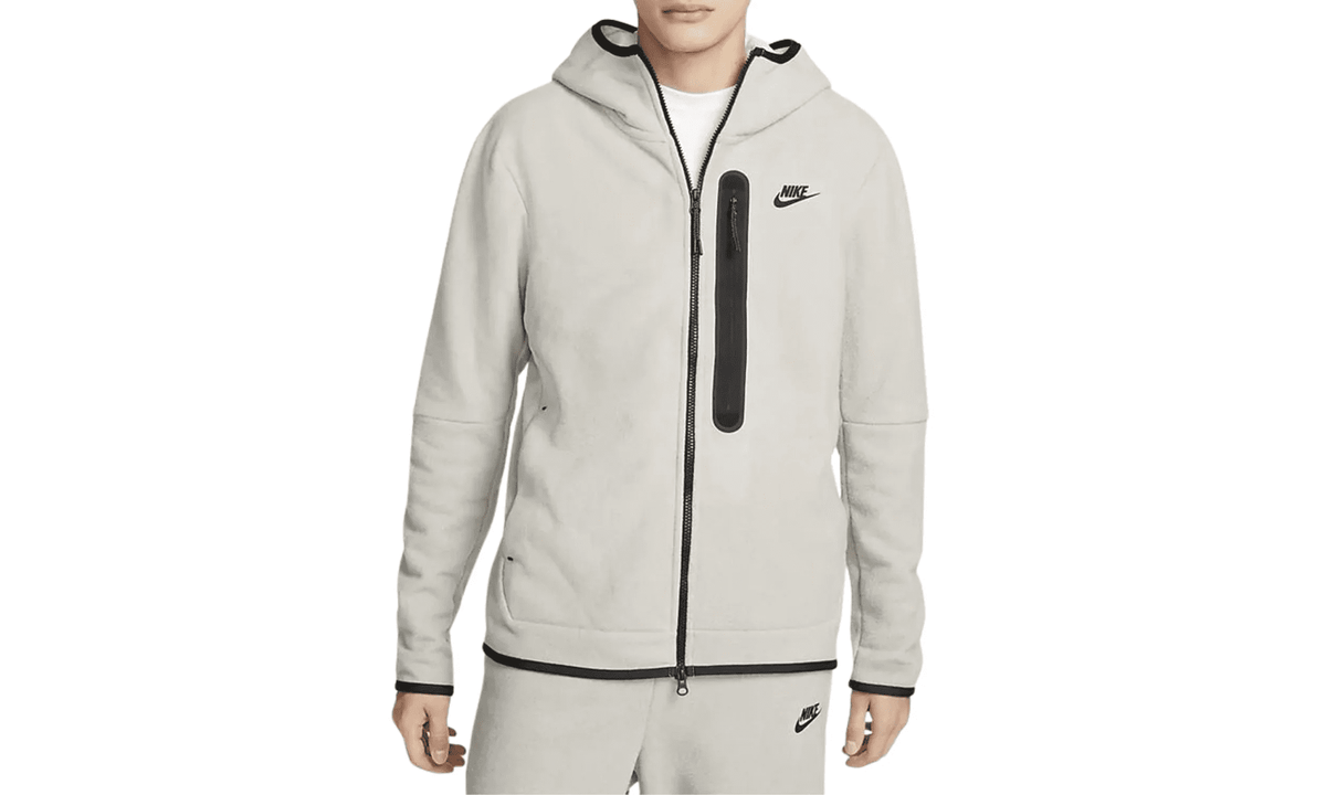 NIKE MENS Sportswear Tech Fleece Full-zip Winterized Grey Hoodie "Cobblestone / Black" DQ4801 016 DQ4801 016 from Stadium Goods