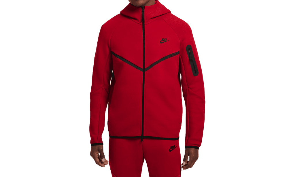 NIKE MENS Sportswear Tech Fleece Windrunner Full-zip Hoodie "GYM RED/BLACK" HV0949 687 from Stadium Goods