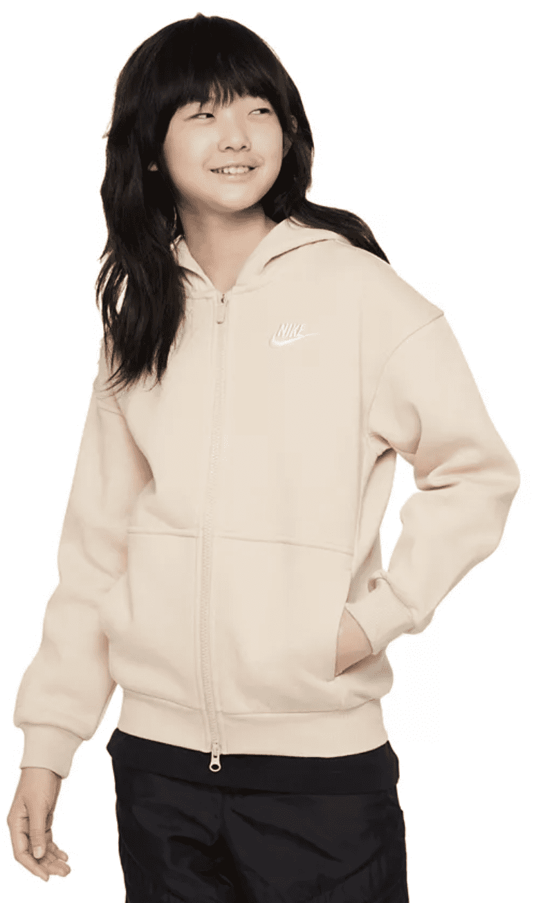 Nike Big Kids Sportswear Club Fleece Full-Zip Hoodie - Sanddrift