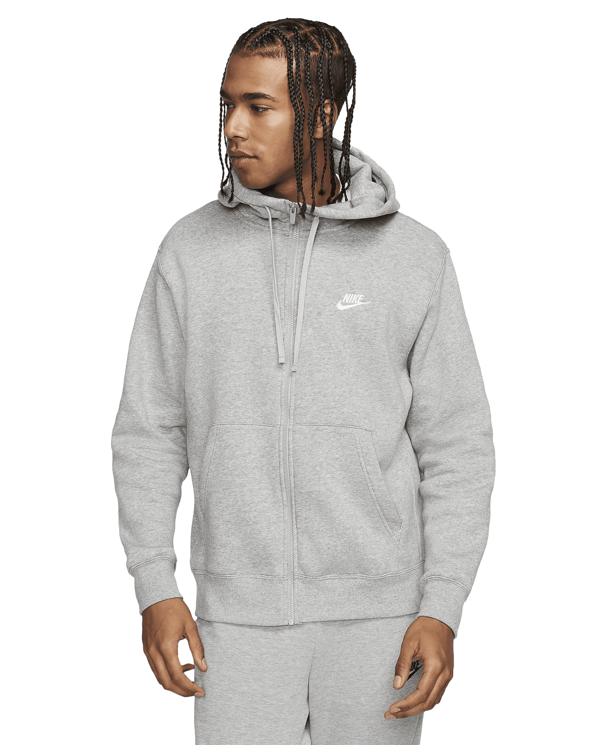Nike Men's Sportswear Club Fleece Full Zip Hoodie, Fleece Zip-Up Hoodie Men, Midnight Navy/Midnight Navy/White, XL