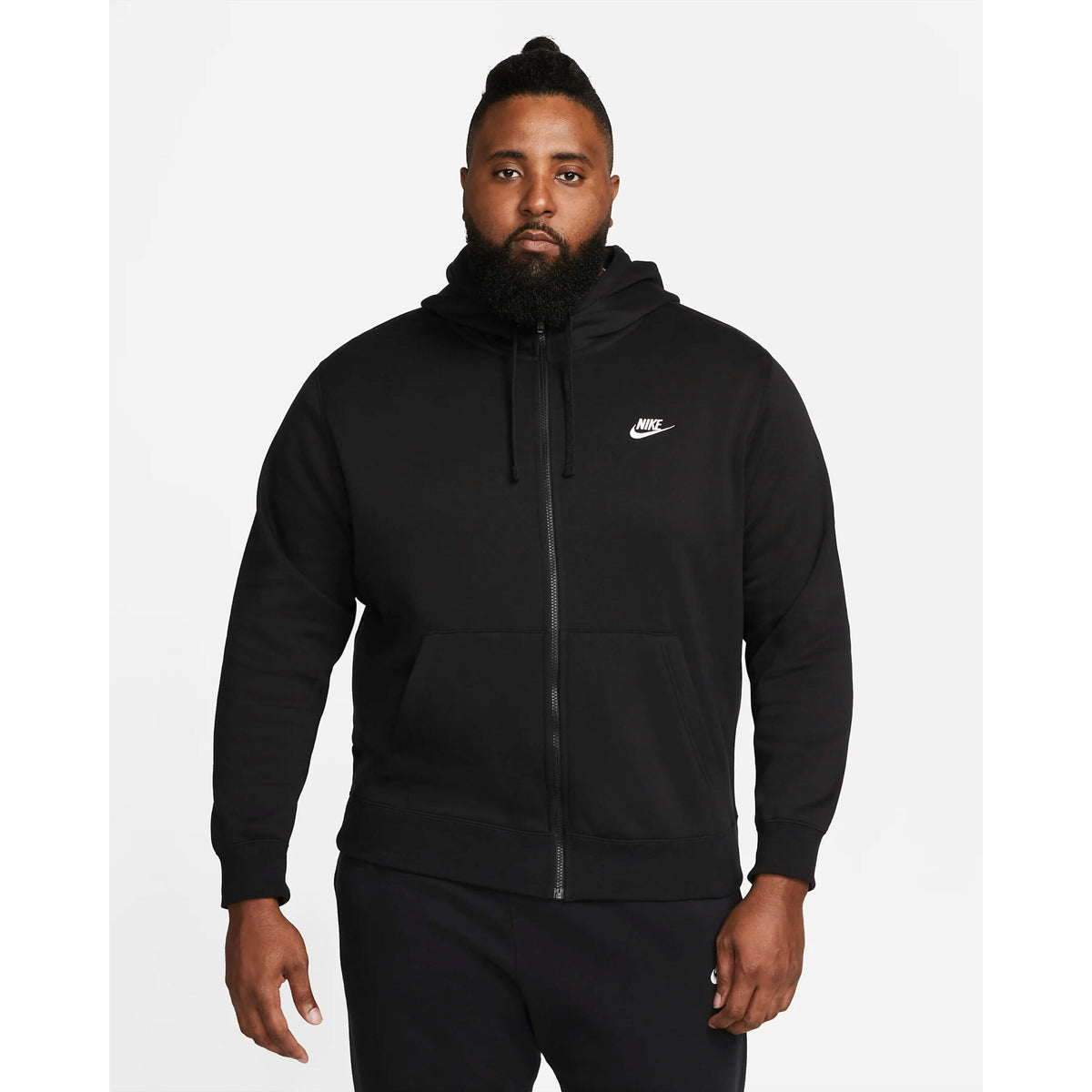 Nike Men's Sportswear Club Fleece Full Zip Hoodie, Fleece Zip-Up Hoodie Men, Midnight Navy/Midnight Navy/White, XL