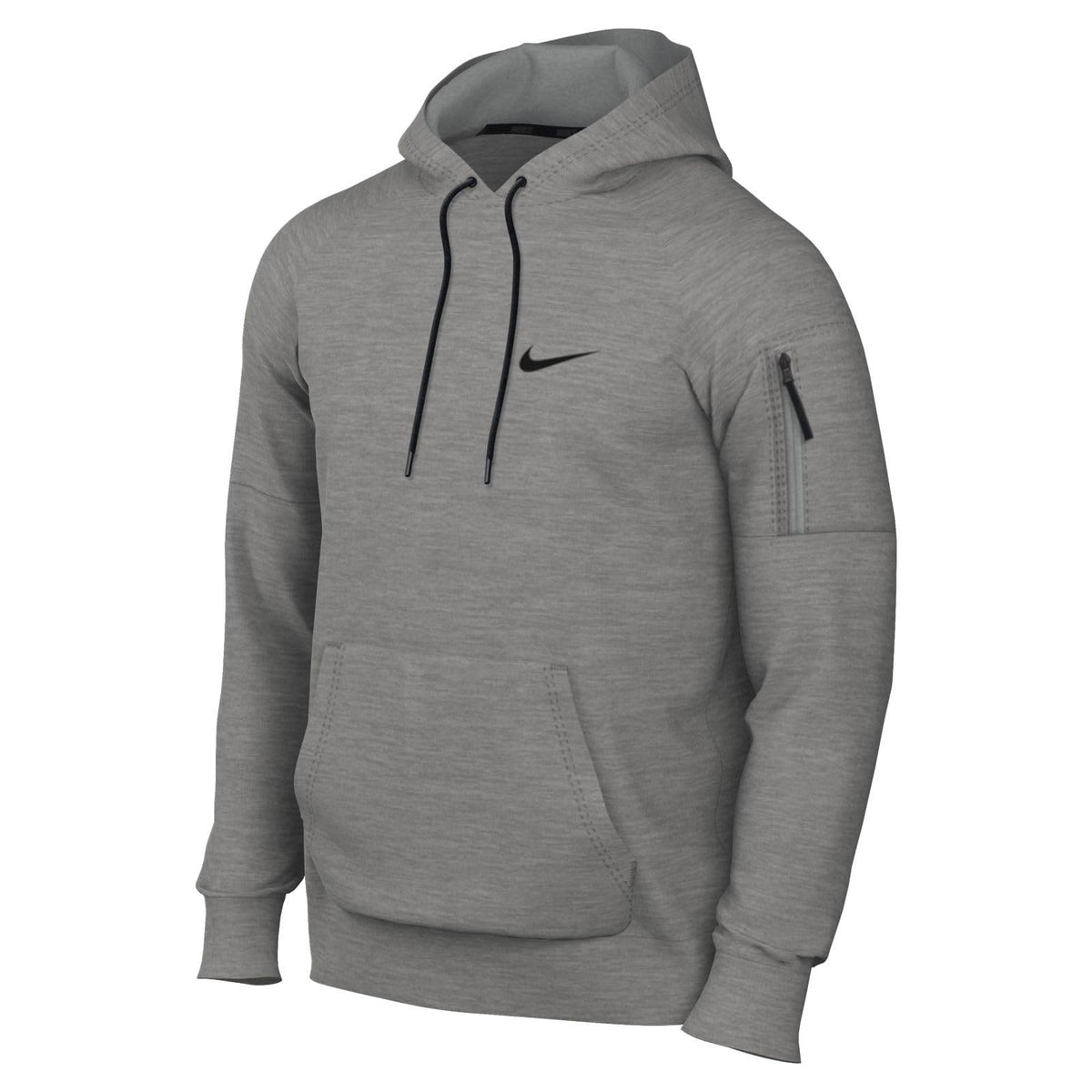 Nike Men's Therma Hooded Fitness Pullover, Dark Grey Heather/Particle Grey/Black