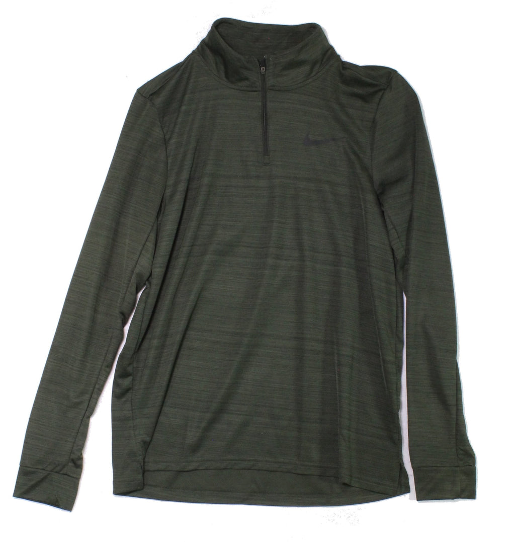 Nike Mens Activewear Tops Medium Training Zip Pullover Green M