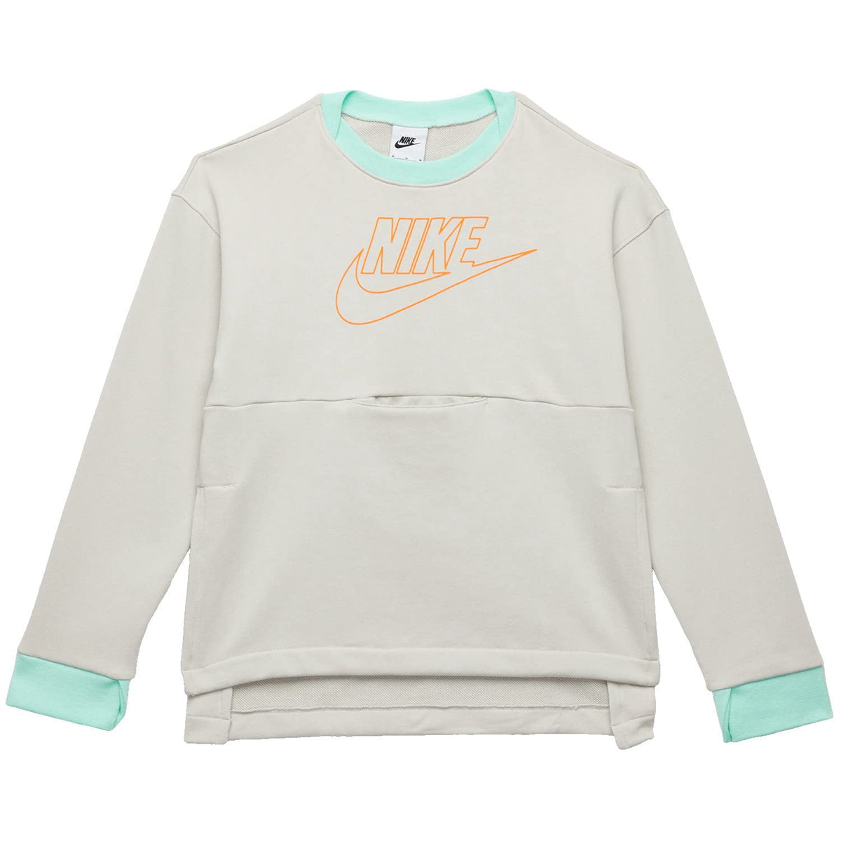 Nike NSW Pack Layering Jacket (Little Kids/FBig Kids) (Kids, Light Bone/Total Orange, L (14-16 Big Kid))