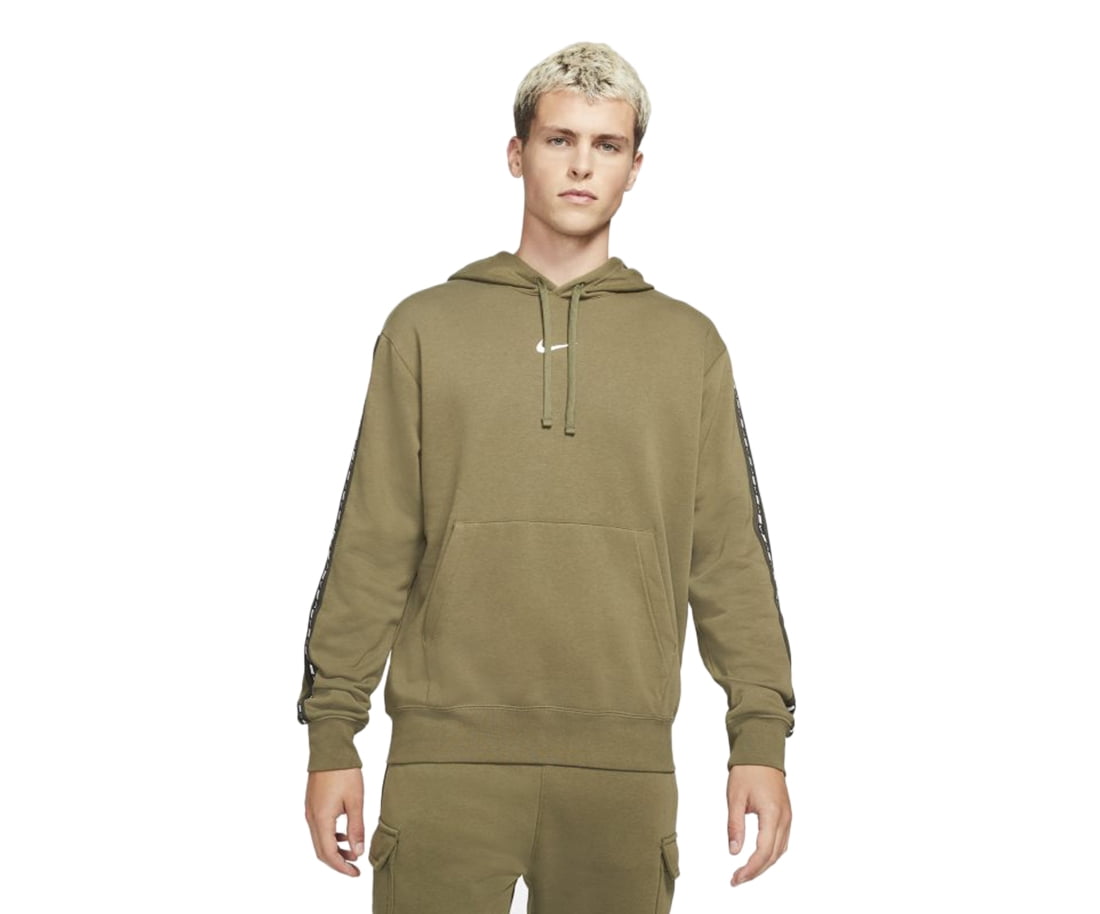 Nike Repeat Fleece PO Bb Mens Active Hoodies Size XS, Color: Olive/White