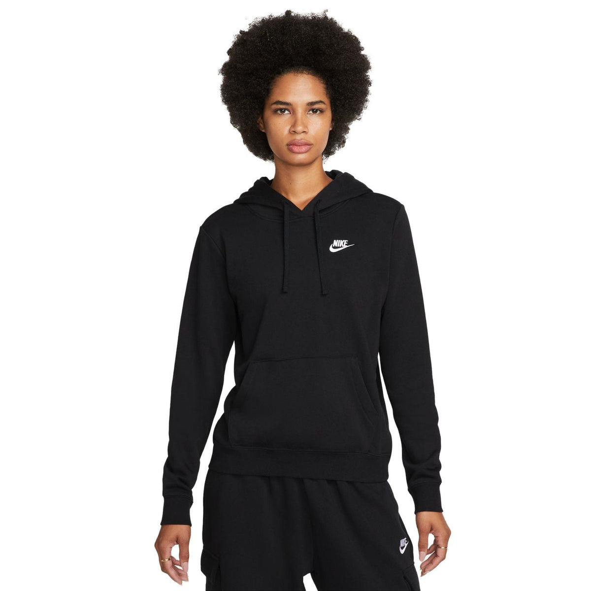 Nike Sportswear Club Fleece Women's Pullover Hoodie Color: Black/White Size: M