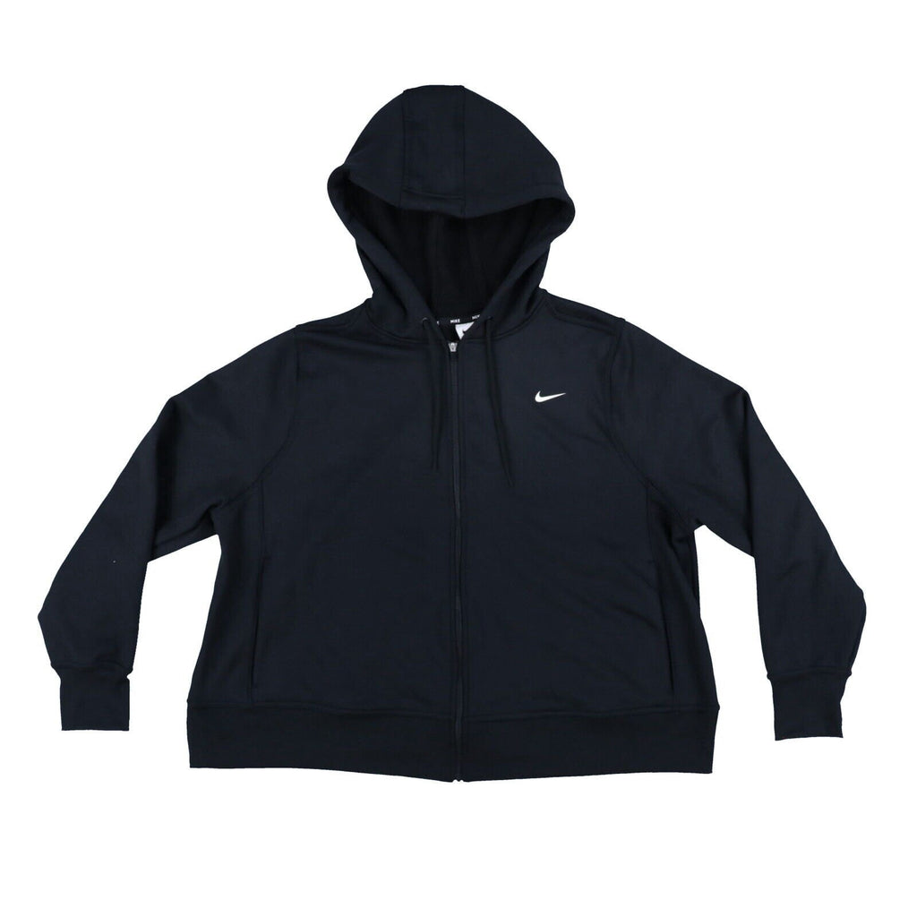 Nike Women's Plus Size Hooded Sweatshirt Active Sportswear Pocket Logo Black New