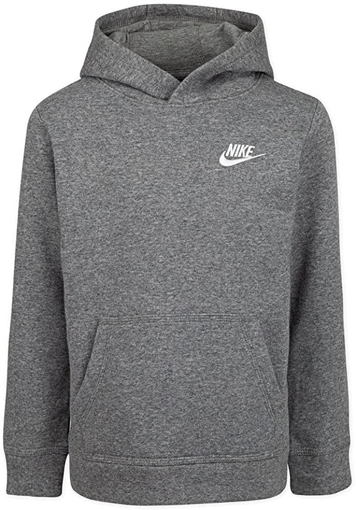 Nike boys Club Fleece Pullover Hoodie Little Kids 4 Carbon Heather