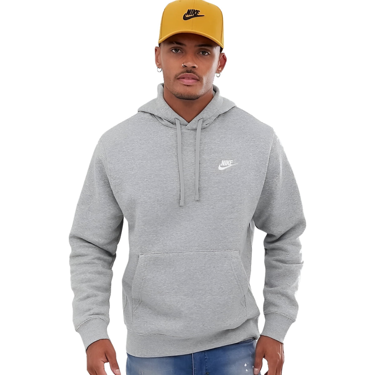 Mens Sweater Medium Front Pocket Embroidered Hooded M