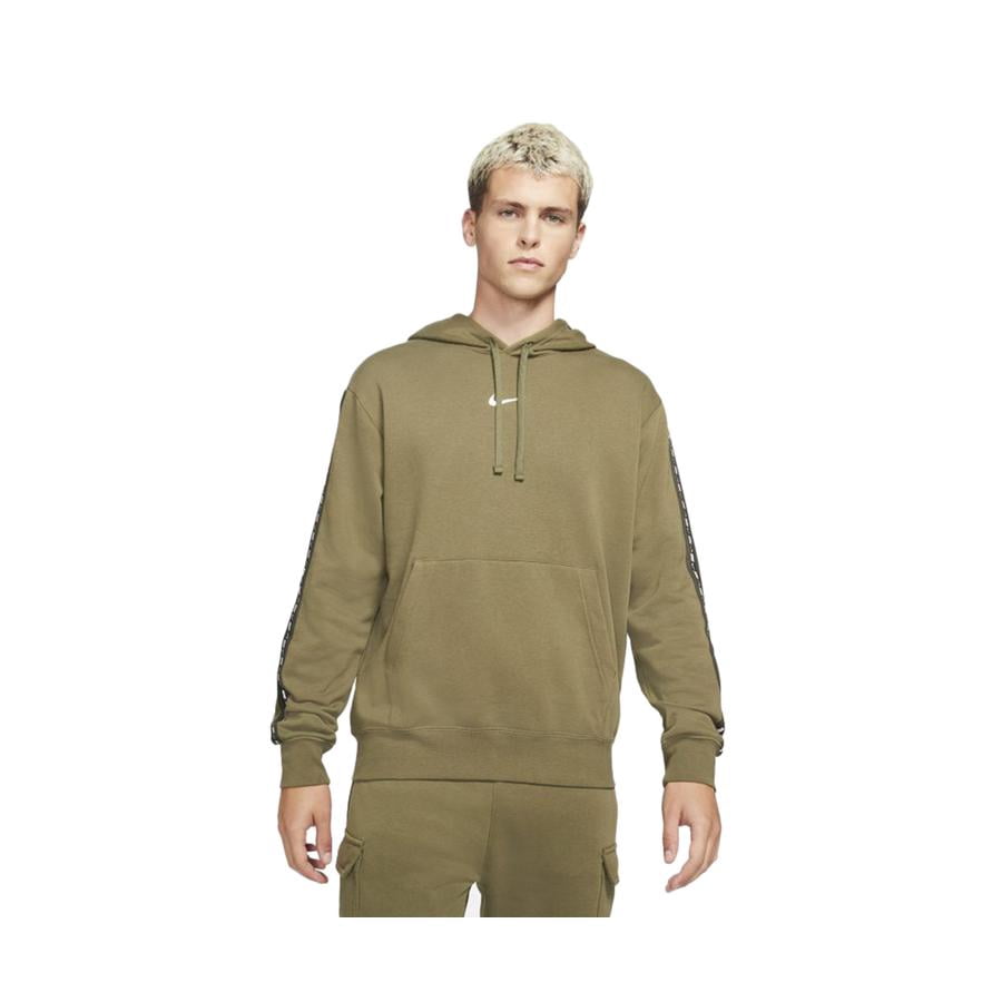 Nike Repeat Fleece PO Bb Mens Active Hoodies Size XS, Color: Olive/White