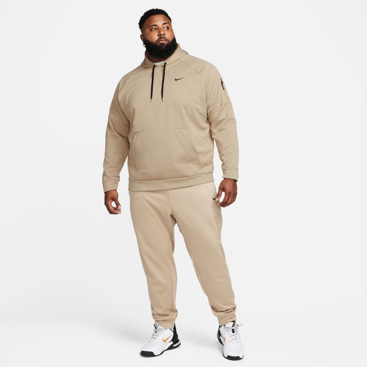 Men's Nike Therma-FIT Pocket Pullover Fitness Hoodie Color: White Size: XL