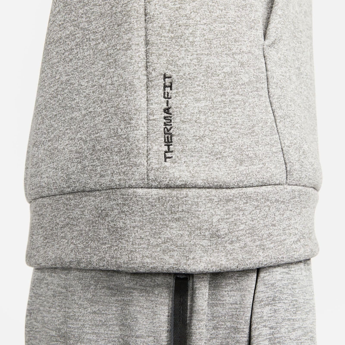 Nike Men's Therma Hooded Fitness Pullover, Dark Grey Heather/Particle Grey/Black