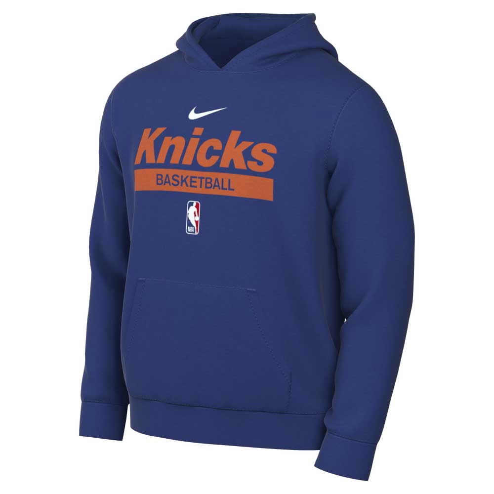 Men's Nike Blue New York Knicks 2022/23 Spotlight On-Court Practice Performance Pullover Hoodie